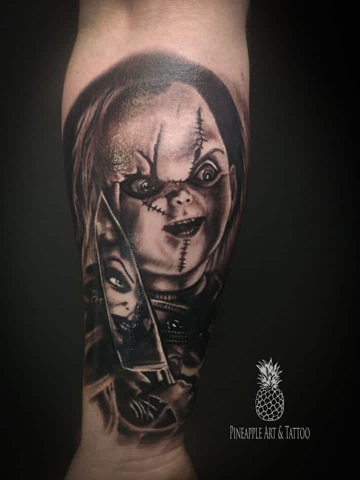 Chucky tattoo, tetover Pineapple TATOO Maribor